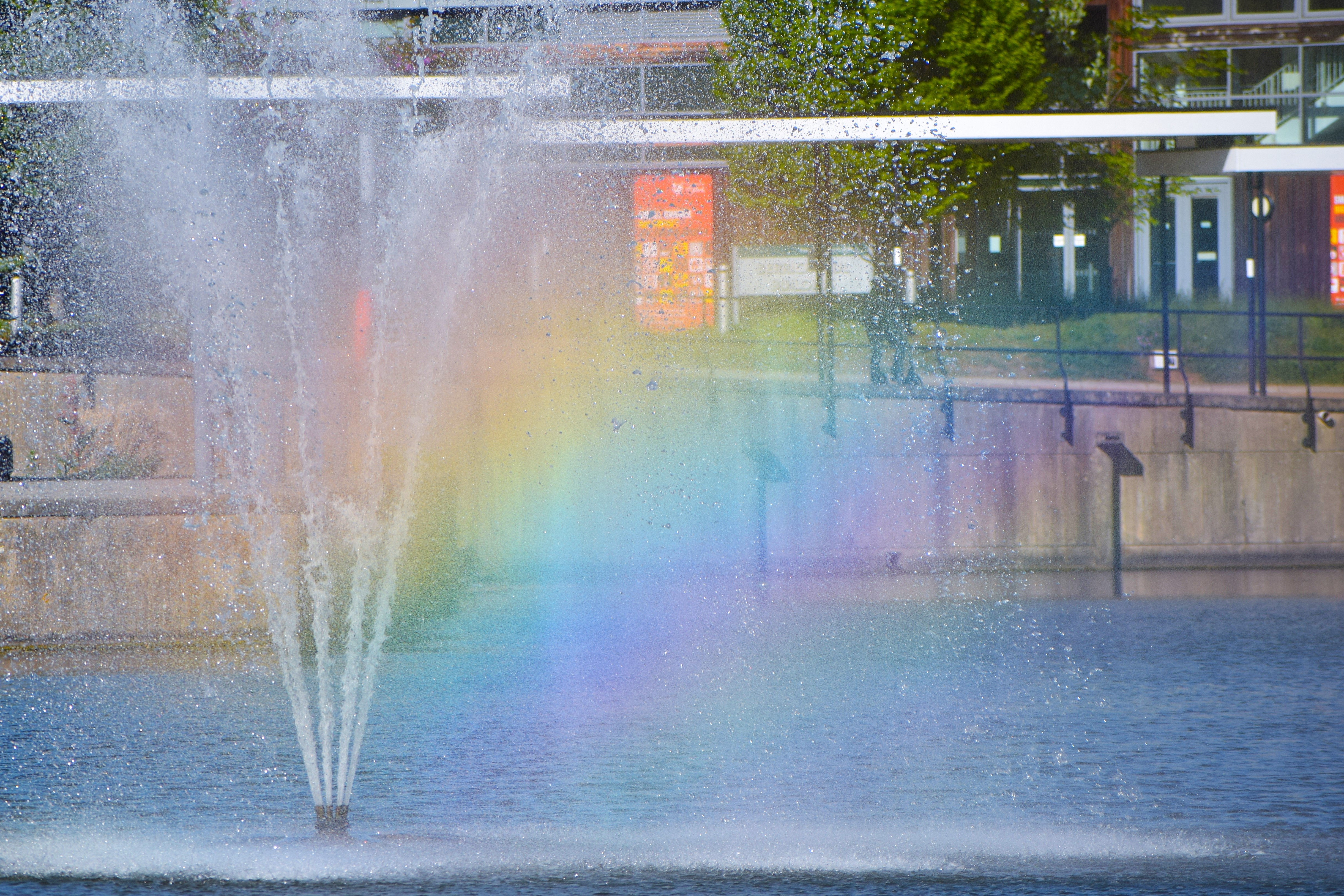 A fountain at the centre of York University