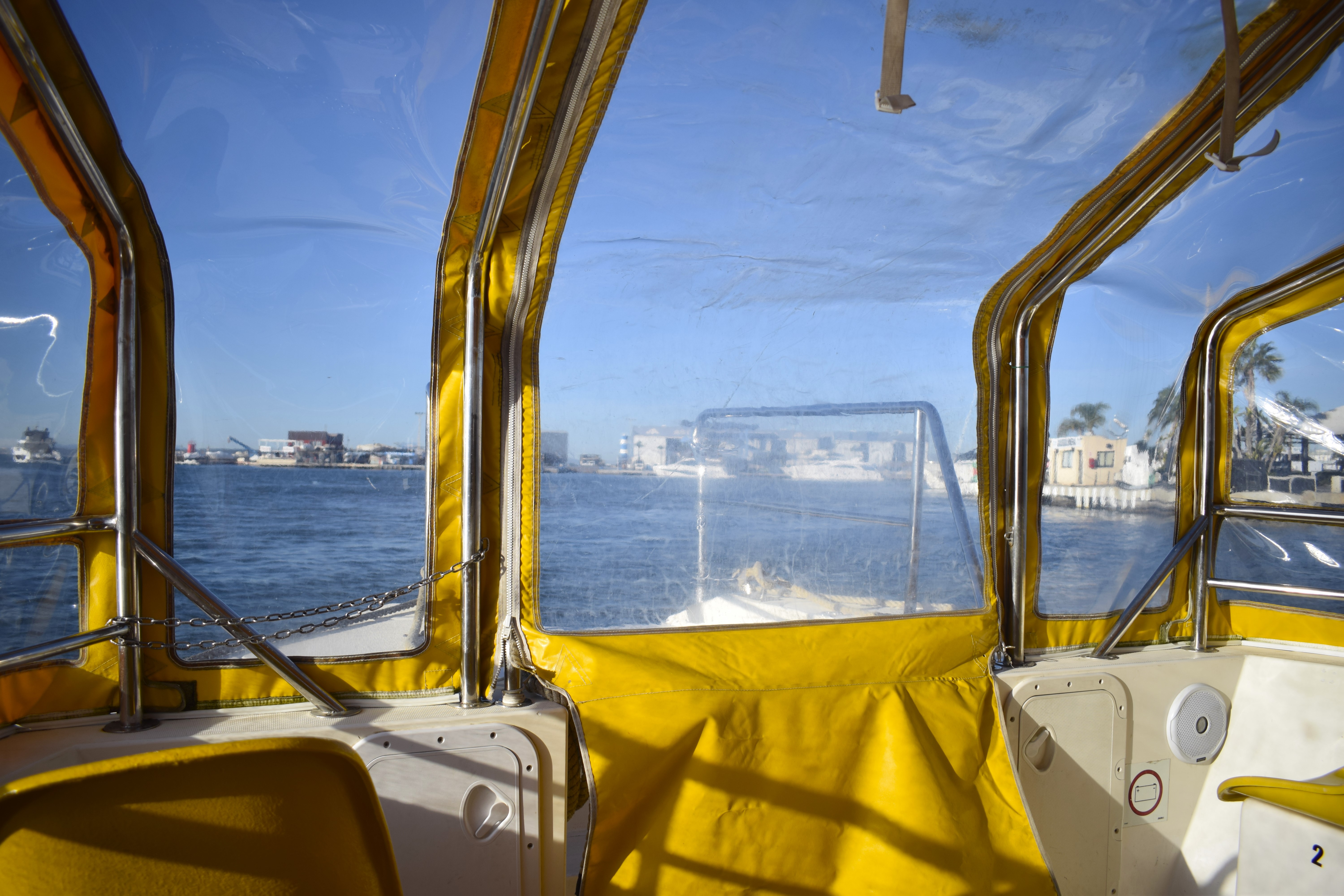 The inside of the Water Taxi we took to get to Tabarca.