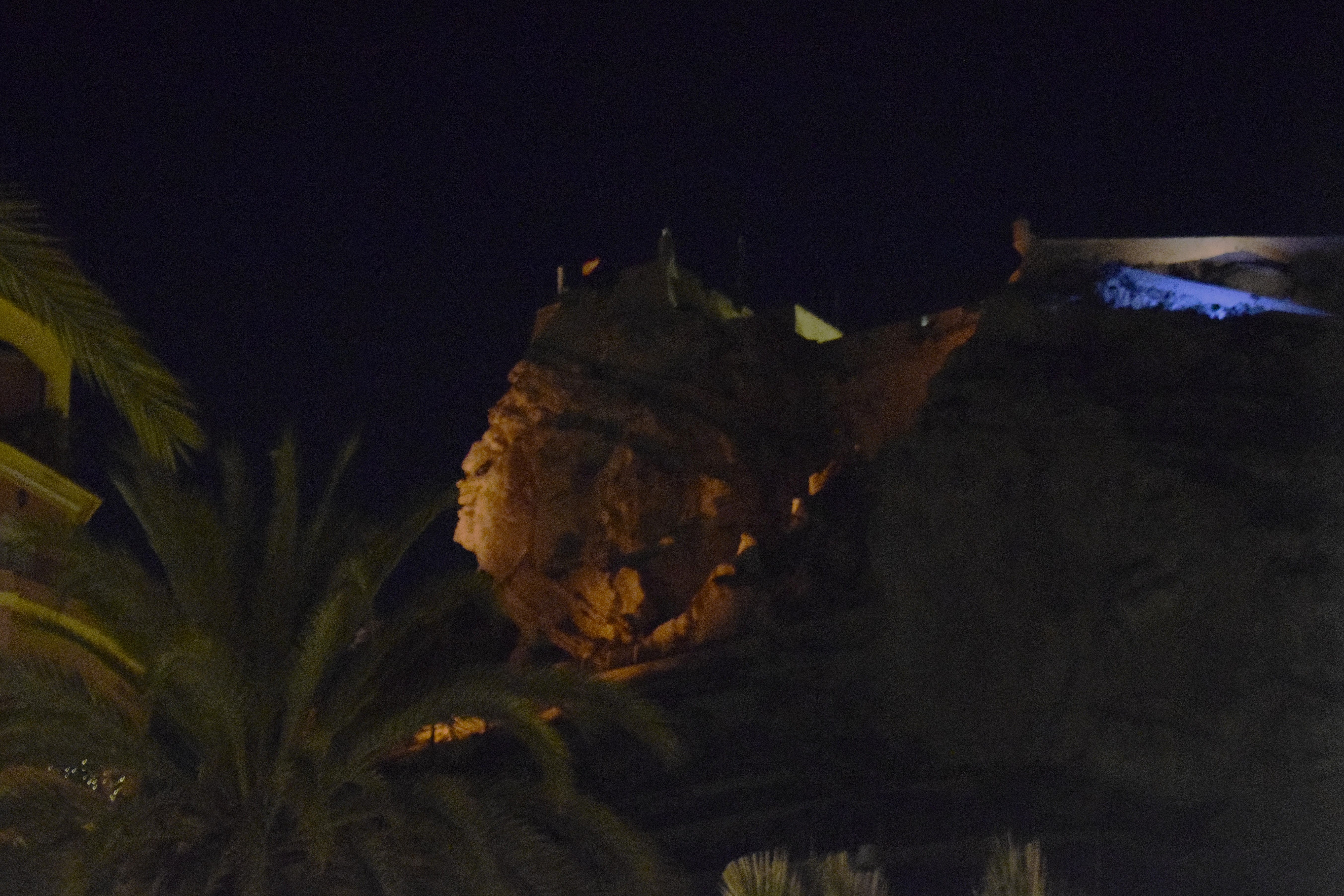 A rather poor late-night picture of Alicante Castle.