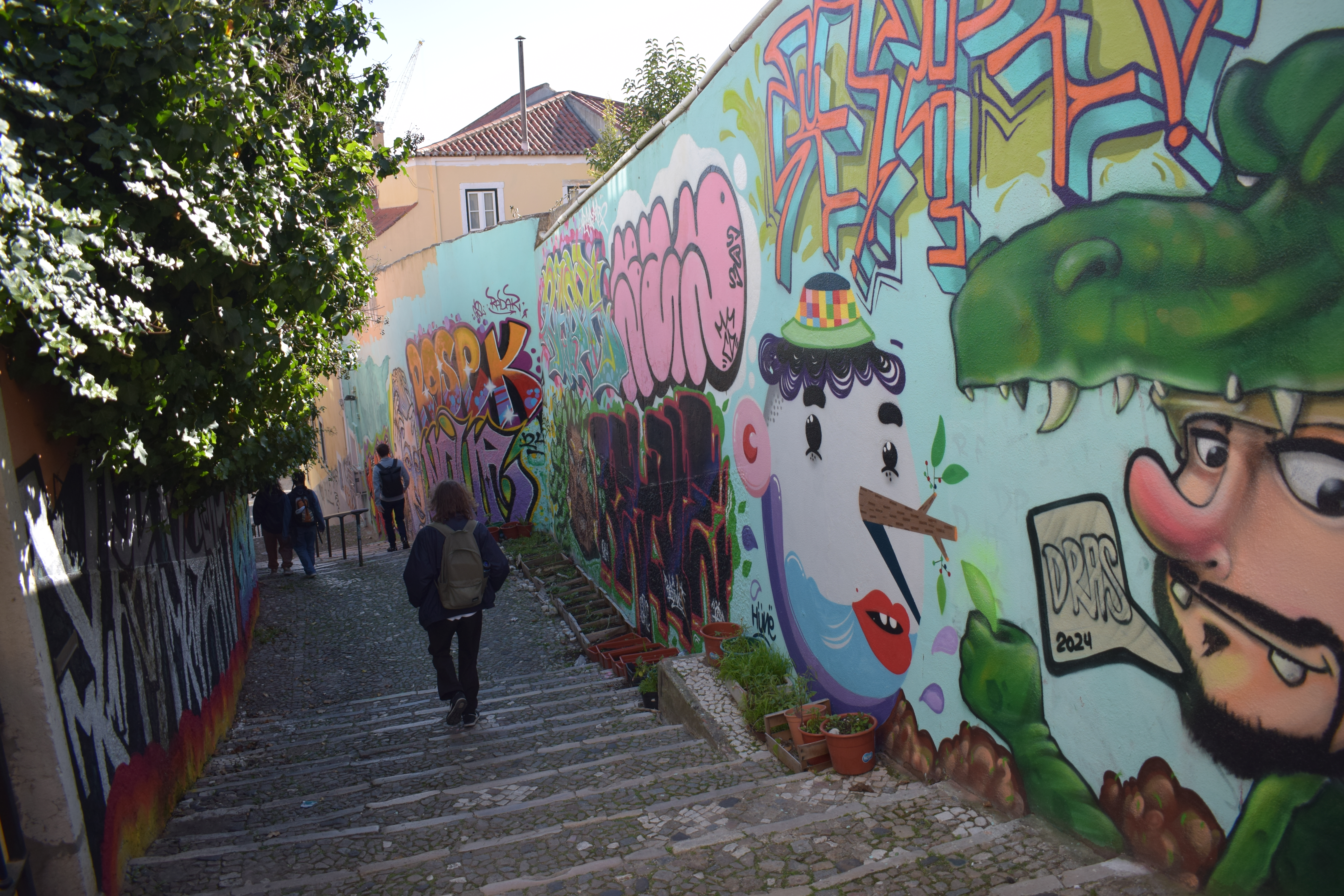 Street art alongside some steps