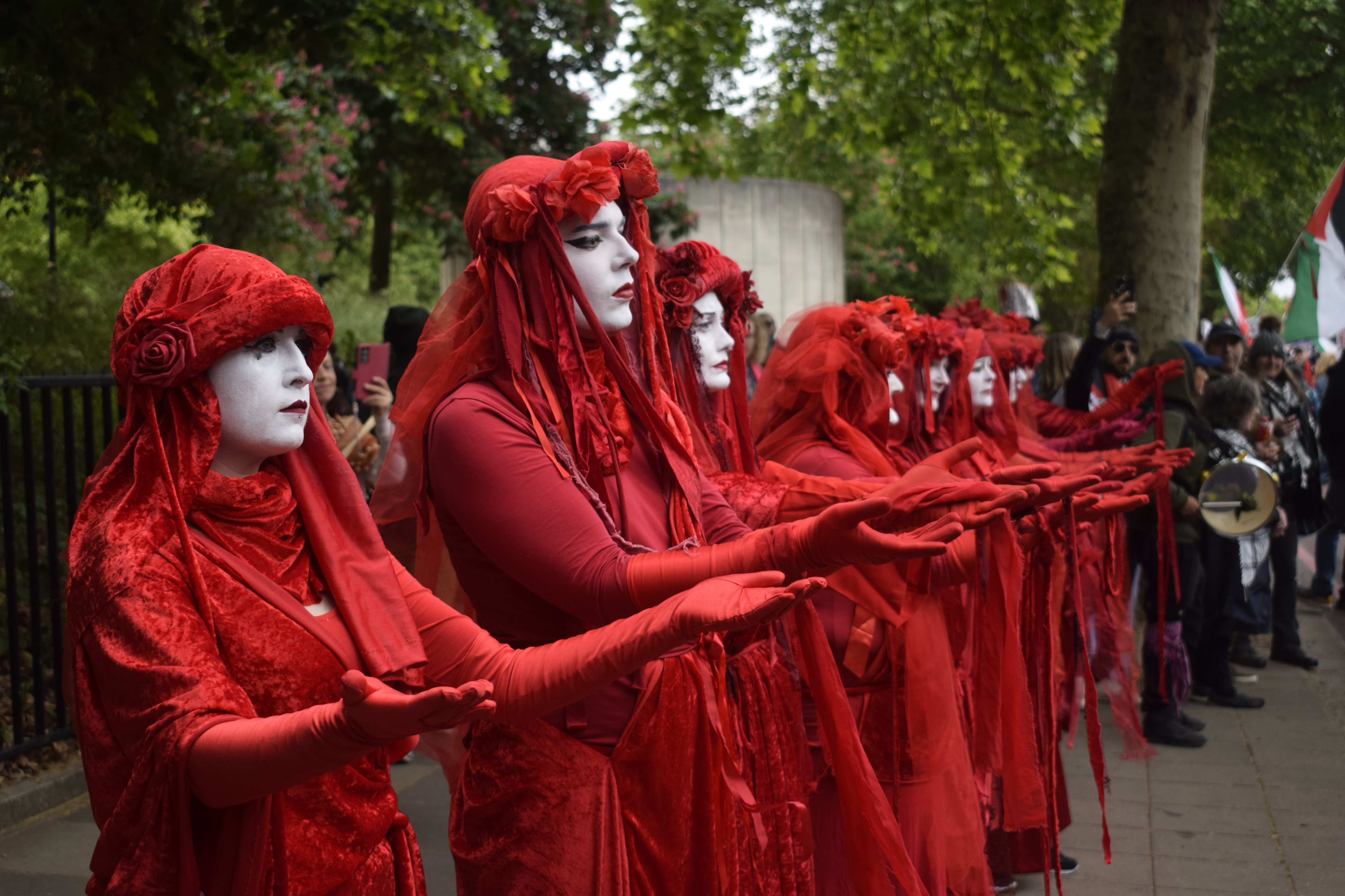 Red Rebel Brigade activist group at Piccadily, London